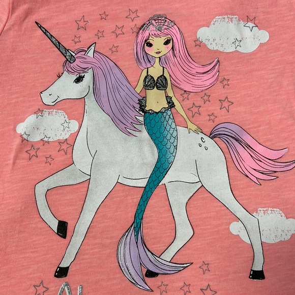 Bundle of 3 SO Brand Dog tee, mermaid unicorn Tee & gray sparkle leggings - Picture 12 of 15